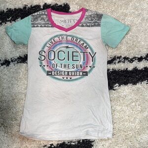 Society Live the Dream Tee with Pink and Mint